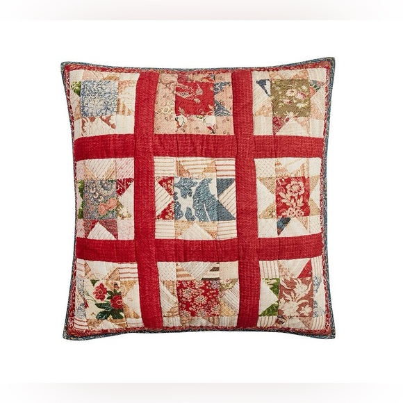 NEW Pottery Barn Emerson Reversible Quilted Euro Pillow Sham Americana NWT - Picture 2 of 6